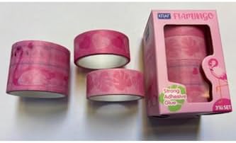 Bant Desenli Washi Tape 3 Lü Kutu (15mmx3m 2 Adet + 30mmx3m 1 Adet) Pembe