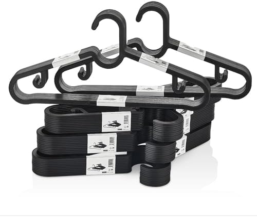 Slim Askı 10'lu Set - Siyah İnce Profil Elbise Askısı - 39x17 cm Dolap İçi Yer Kazandıran Sağlam Kıyafet Askısı