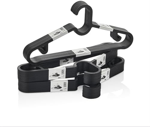 Alternative view of Slim Askı 10'lu Set - Siyah İnce Profil Elbise Askısı - 39x17 cm Dolap İçi Yer Kazandıran Sağlam Kıyafet Askısı