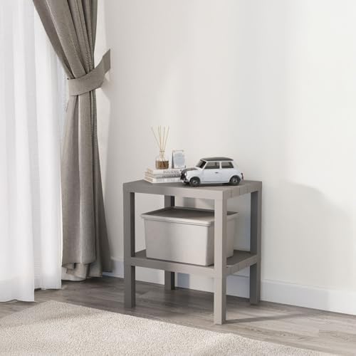 Modüler 2 Katlı Çok Amaçlı Plastik Raf - 38x50x29 cm Banyo, Mutfak ve Tezgah Üstü Organizeri - Aletsiz Kolay Kurulum (GRİ)