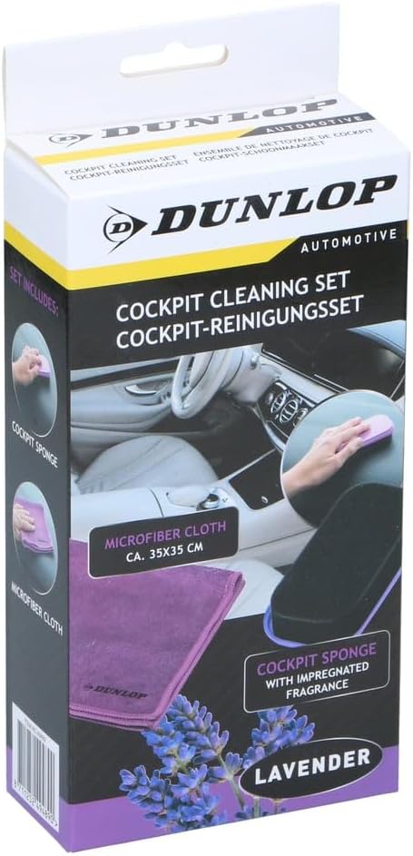 Dunlop DUN101 Torpido Temizlik Seti 2 Parça (Mikrofiber Bez + Sünger) Lavanta
