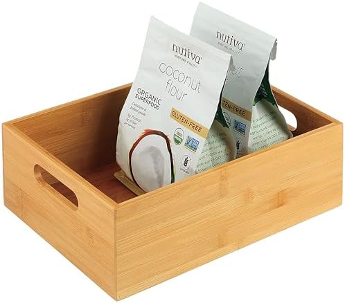 Bambu Organizer Kutusu 2'li Set, Doğal Bambu Saklama Kutuları, Tutma Kulplu, Çok Amaçlı Düzenleyici, 31x21.5x10.5 cm ve 28x16.5x10.5 cm