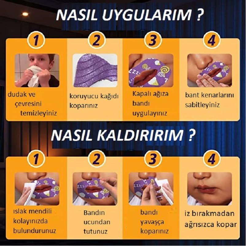 Ağız Kapama Bandı Küçük Boy 10'lu Kutu 3-8 Yaş Arası