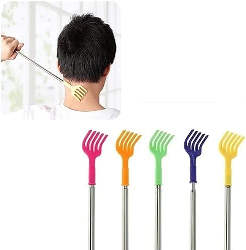 Teleskopik Sırt Kaşıyıcı, Renkli Plastik Kaşıma Başlığı, Metal Gövde, Ayarlanabilir Uzunluk, 22-42 cm