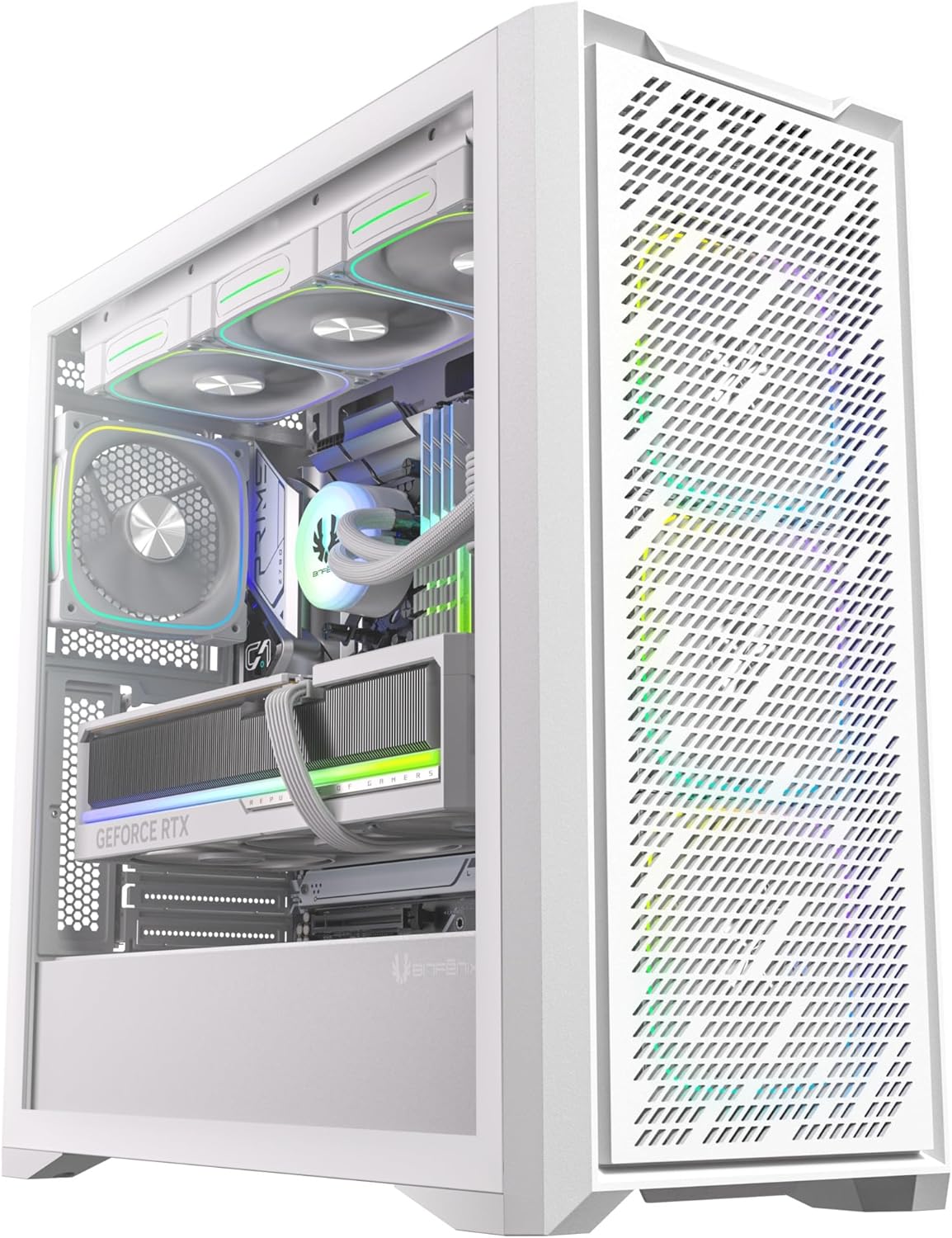 Alternative view of Bitfenix Sepii 850W 80+ Bronze PSU 4X120mm FRGB Fan ATX Temperli Cam Beyaz Gaming (Oyuncu) Kasa