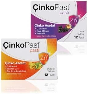 Çinkopast Pastil, Portakallı ve Nane, 2'li Paket, 24 Pastil