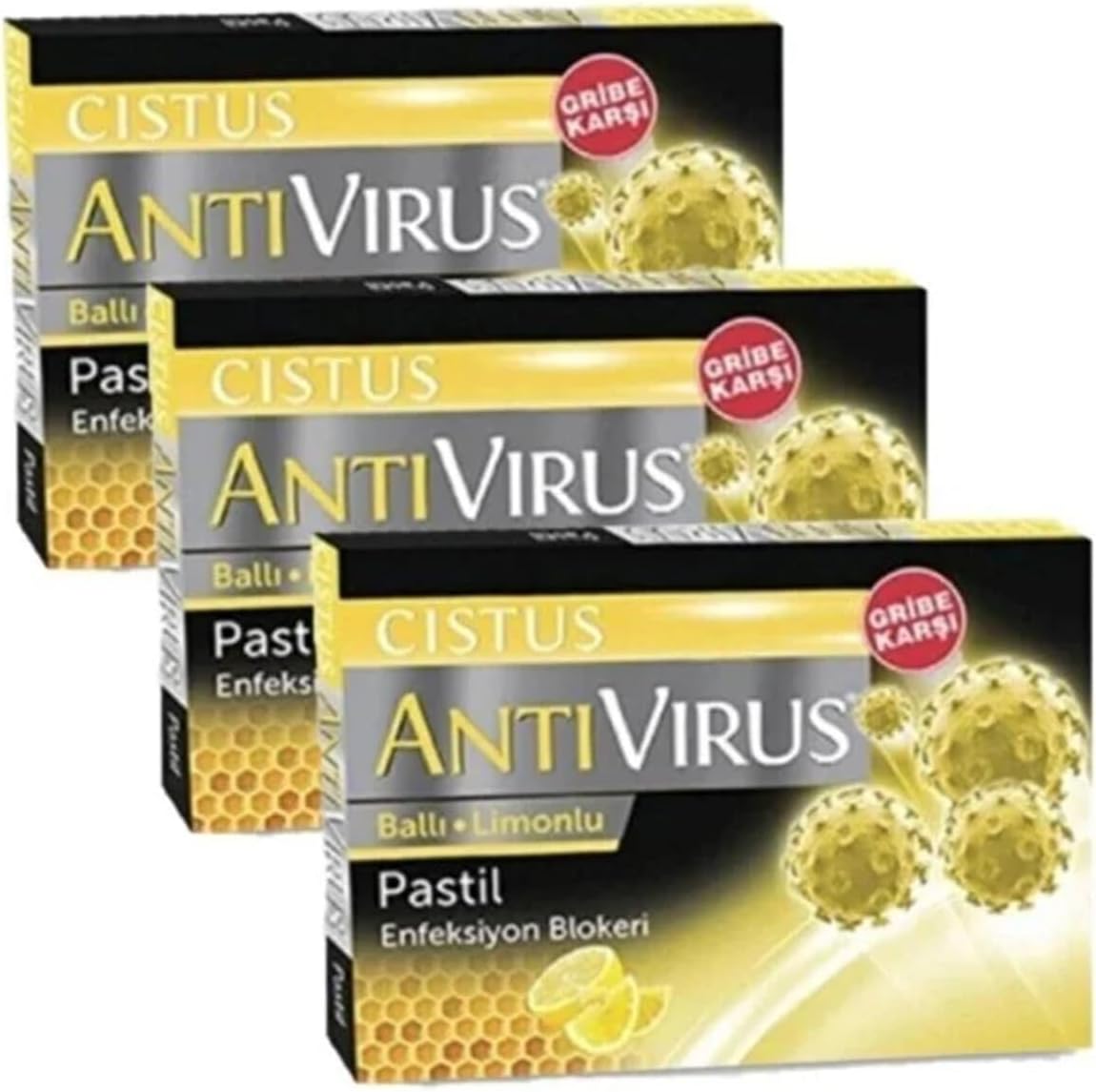 Cistus AntiVirus Pastil, Ballı Limonlu, 10 Adet x 3 Paket