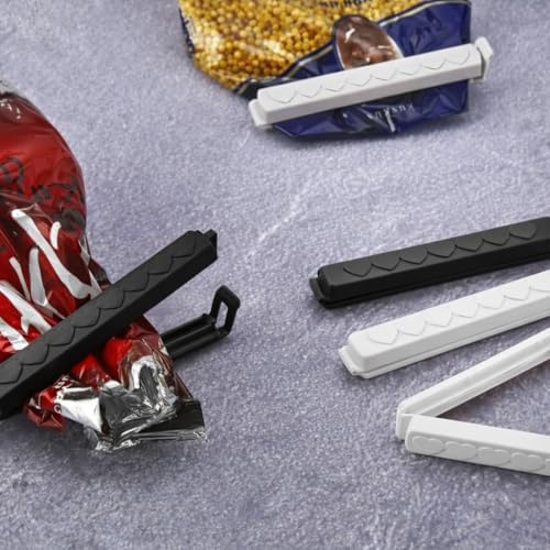 Alternative view of 6’lı Poşet Klipsi Büyük Boy – Hava Geçirmez Güçlü Gıda Saklama Mandalı – Cips, Bakliyat, Makarna Paket Kapatıcı – Renk Seçenekli (Siyah-Beyaz)