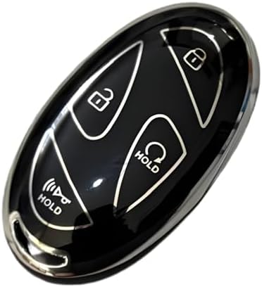 AutoHan Keys 5 Butonlu Anahtar Kılıfı, Yeni Tucson, Ioniq, Kona ile Uyumlu, Siyah Gümüş
