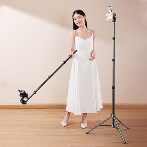 Alternative view of Bluetooth Kumandalı Alüminyum Işık Standı 180 cm Telefon Tutucu Stand Yüksek Açı Çekim Canlı Yayın Selfie Video Ring Light Uyumlu Katlanabilir Profesyonel Çekim Ayağı | B18