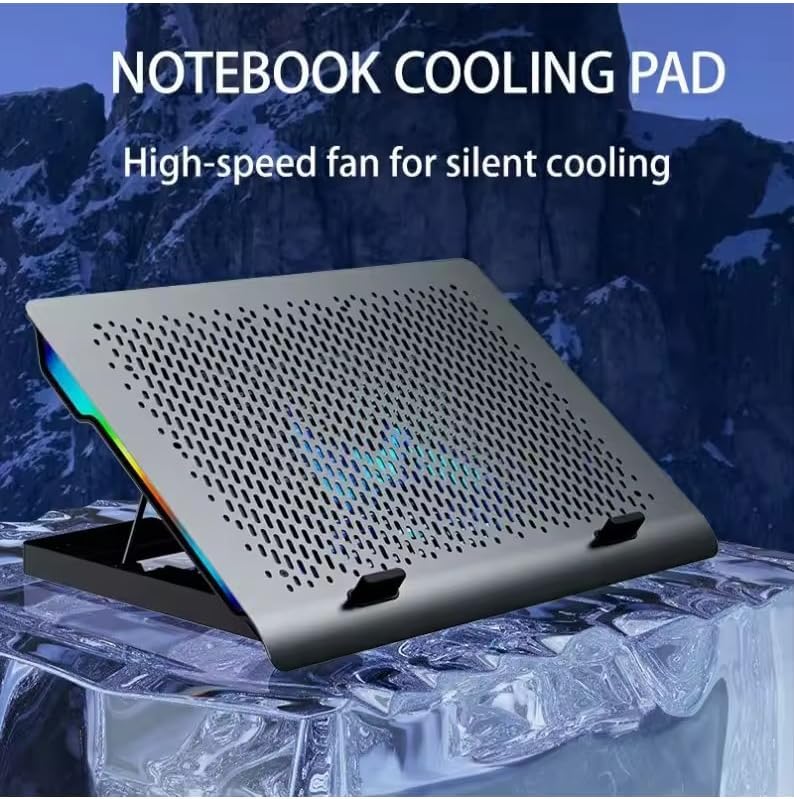 Alternative view of Şok Soğutma Profesyonel Dizüstü Bilgisayar Notebook Soğutucu Laptop Stand Işıklı Oyuncu Laptoplarına Özel Tek Büyük Fanı İle Hızlı Soğutma 2 USB Giriş | S601