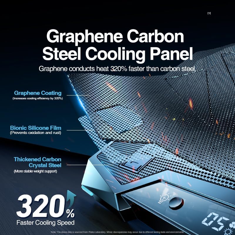 Alternative view of Şok Soğutma Profesyonel 360° Surround Soğutmalı Çok Fanlı Laptop Soğutucu Stand, 10 Yüksek Hızlı Fan, Sessiz Çalışma, Metal Mesh Yüzey, Geniş Uyumlu Soğutma Pedi, Dijital Ekranlı | LZ-D11