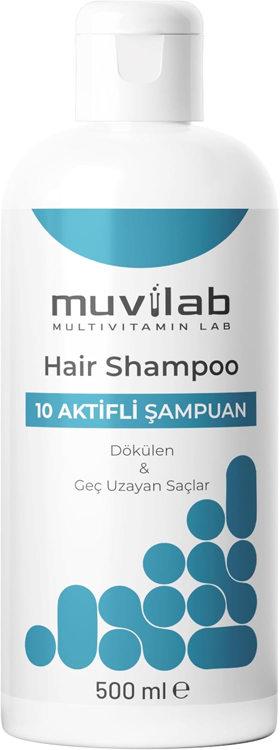 Dökülme Karşıtı Saç Bakım Şampuanı, Kolajen ve Keratin Destekli, Hızlı Saç Uzaması, Tuzsuz Paraben Sülfat İçermez, 10 Aktif Bileşen