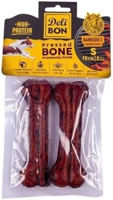 Deli Bon Deri Pres Barbekü Aromalı Kemik Köpek Ödülü Small 12 Cm 2 Adet