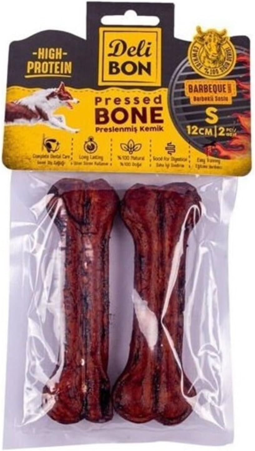 Alternative view of Deli Bon Deri Pres Barbekü Aromalı Kemik Köpek Ödülü Small 12 Cm 2 Adet