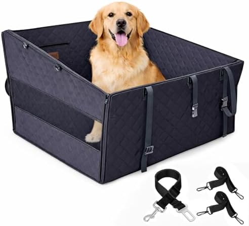 Alternative view of Büyük ve Orta Köpekler İçin Araba Köpek Hamağı, Evcil Hayvan Araç Koltuğu, Köpek Taşıma Çantası, Su Geçirmez Kumaş, Katlanabilir Evcil Hayvan Koltuğu - Siyah