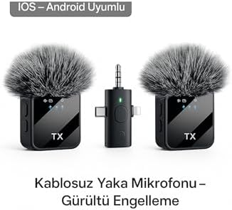 Alternative view of K9-Y2 Kablosuz Taşınabilir 3 In1 Yaka Mikrofonu Tüylü Mini Mic Tak ve Çalıştır Canlı Yayın Vlog Kablosuz Yaka Çift Verici Mikrofon Yüksek Kalite Profesyonel