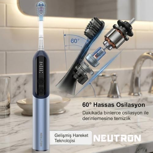 NTL-TB-12PB OTOMATİK, ŞARJLI, SONİK DİŞ FIRÇASI, MAVİ, 60° HAREKETLİ BAŞLIK