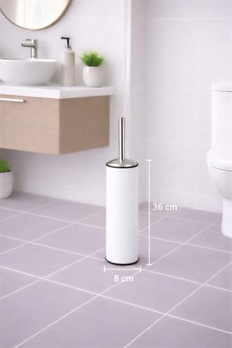 Alternative view of Beyaz 2'li Banyo Seti - Metal Çöp Kovası 3 Lt Ve Wc Fırçası Takımı 7200