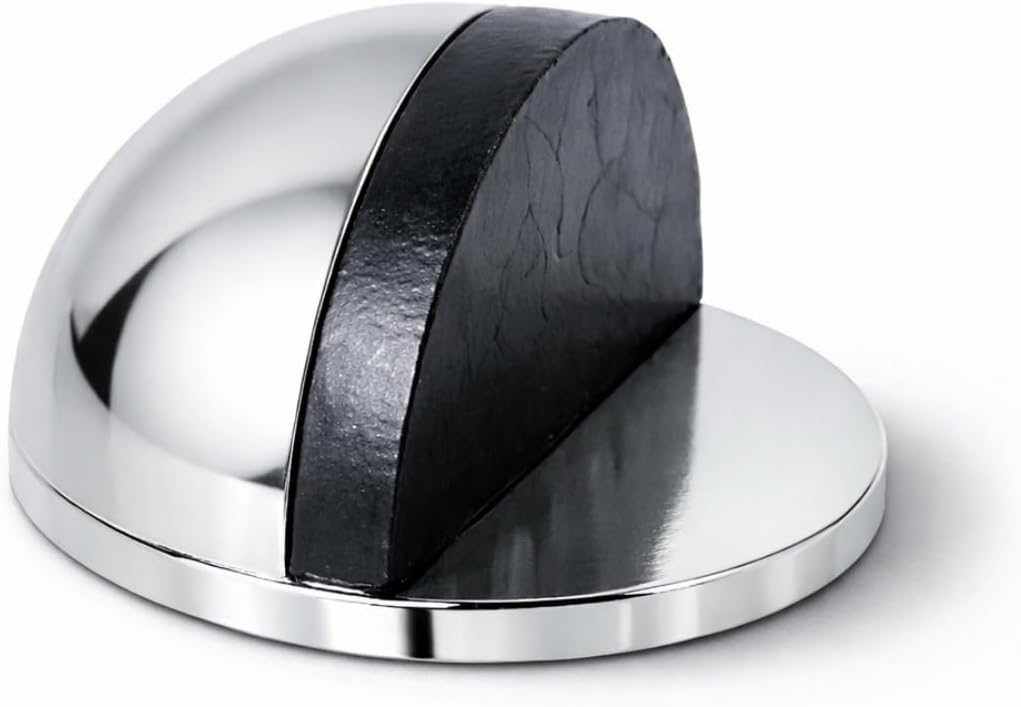 Yapışkanlı Kapı Kolu Stoperi Tamponu, Metal Kapı Stopu (Krom)