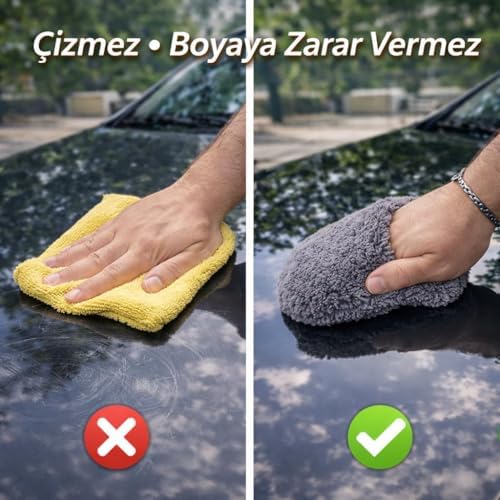 - 4 Parmak Cila Eldiveni, Mikrofiber Cila Uygulama Pedi, Araba Pasta Cilası Uygulama Wax Padi, Yıkanabilir&Tekrar Kullanılabilir Parlatma Padi