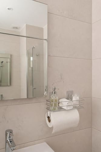 Yapışkanlı Raflı Kağıt Rulo Havluluk Peçetelik Havlu Kağıtlık Krom Banyo Mutfak Düzenleyici Raf SHR-, Bej