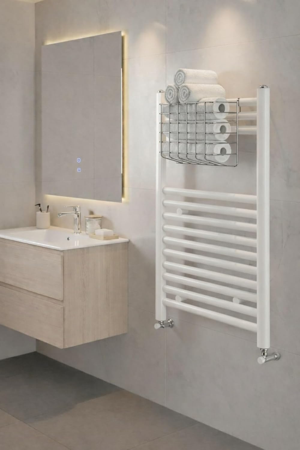 Alternative view of Petek Üstü Çok Amaçlı Banyo Rafı – Metal Havluluk & Düzenleyici Sepet 1 Adet Krom, Krom