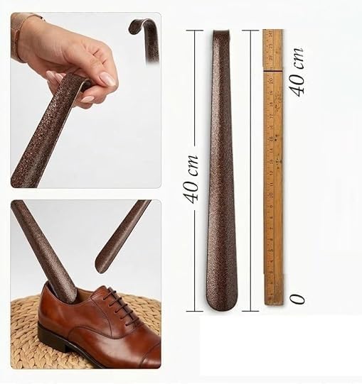 40 cm Metal Ayakkabı Çekeceği - Kahverengi Kırılmaz Sağlam Gövde, Kancalı Askı Tasarımı