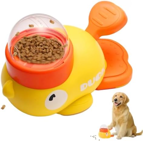 SOGUD Ördek Mama Dağıtıcı Zeka Oyuncağı – Yavaş Besleyici Puzzle Pet Toy, Etkileşimli Kedi ve Köpek Oyuncağı, Kaymaz Tabanlı, Dayanıklı ABS Malzeme, Mama/Ödül Dağıtıcı Eğitici Oyuncak