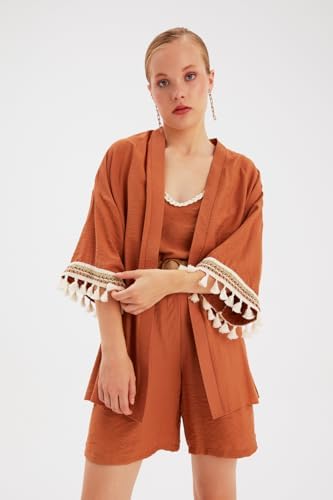 Sateen Kol Detaylı Salaş Kimono, STN139KCE1055