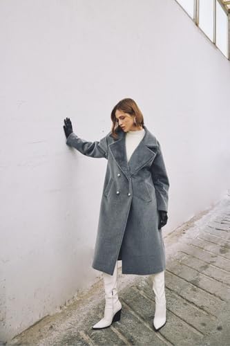 Sateen Düğme Detaylı Uzun Kaban, STN139KKA1921