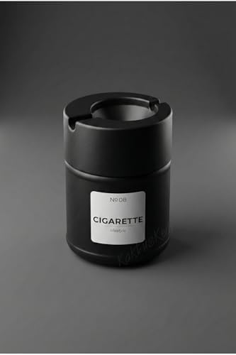 Alternative view of Kokusuz Premium Cam Masaüstü Küllük - Duman Hapsedici Huni Tasarım Siyah, 7480000717916
