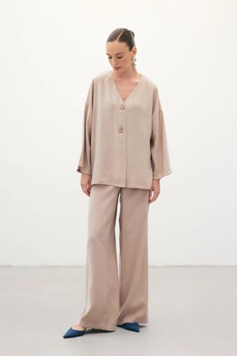 Alternative view of Sateen Düğmeli Kimono, STN139KCE1847