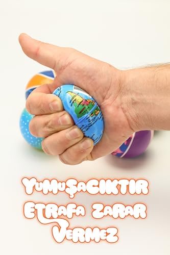 6 Adet Topu Sünger El Bilek Güçlendirici Yumuşacık Eğitici Giderici Oyuncak Top 6 cm