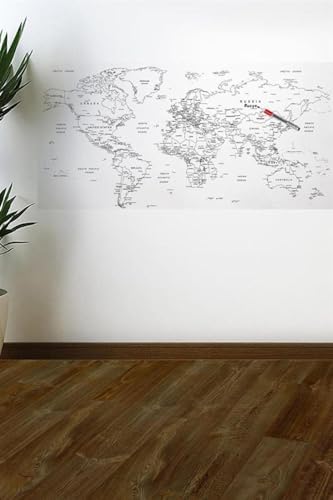 Alternative view of Yazılabilir Dünya Haritası Manyetik Duvar Stickerı 110 X 56 Cm