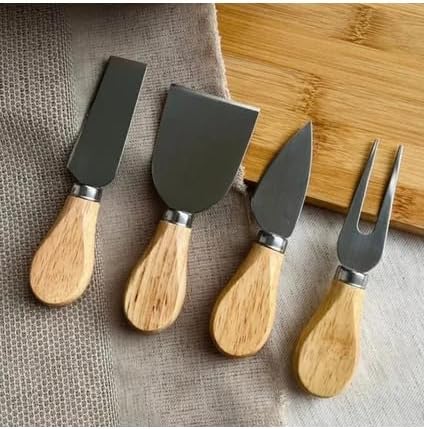 Alternative view of 4 Parça Paslanmaz Çelik Peynir Bıçağı Seti (13 cm) - Şık Sunumlar İçin Ergonomik Saplı Peynir Bıçakları