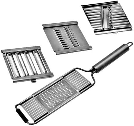 3 Başlıklı Profesyonel Çelik Rende ve Sebze Dilimleyici - Metal Gövdeli Ergonomik Saplı Doğrayıcı