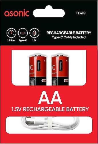PL1400, AAA, Şarjlı Pil, 1.5VOLT, 400MAH/750MWH, Type-C Ile Kolay Şarj, 2 Li Paket