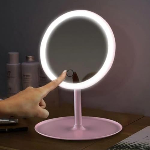 Alternative view of LED Işıklı Makyaj Aynası, Dokunmatik Kontrol, Beyaz, Masa Üstü, 30cm Yükseklik, 17.5cm Çap, Ayarlanabilir Açı