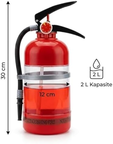 Alternative view of Yangın Söndürücü Tasarımlı İçecek Dispenseri – 2 Litre Kokteyl ve İçecek Dağıtıcı, Parti ve Bar Kullanımı için Eğlenceli İçecek Servis Makinesi