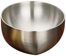 Alternative view of Çelik Çift Cidarlı Karıştırma, Salata Kasesi, 18/10-304 Kalite Paslanmaz Çelik, Doğal Metal Görünüm, 16 cm Çap, 390 ml