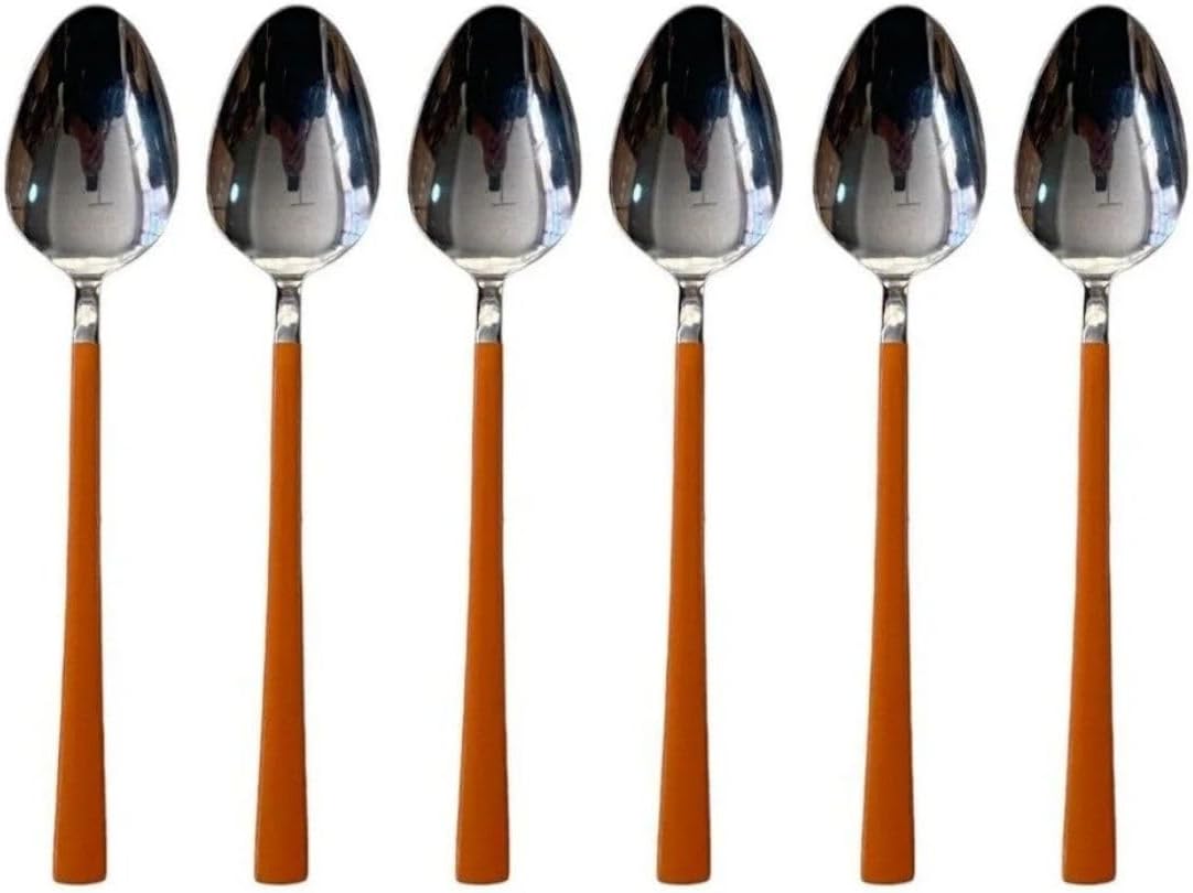 Alternative view of Gümüş Turuncu Tatlı Kaşığı Seti, Kahvaltı Kaşık Seti Kutulu, Paslanmaz Çelik, 6 Adet Set