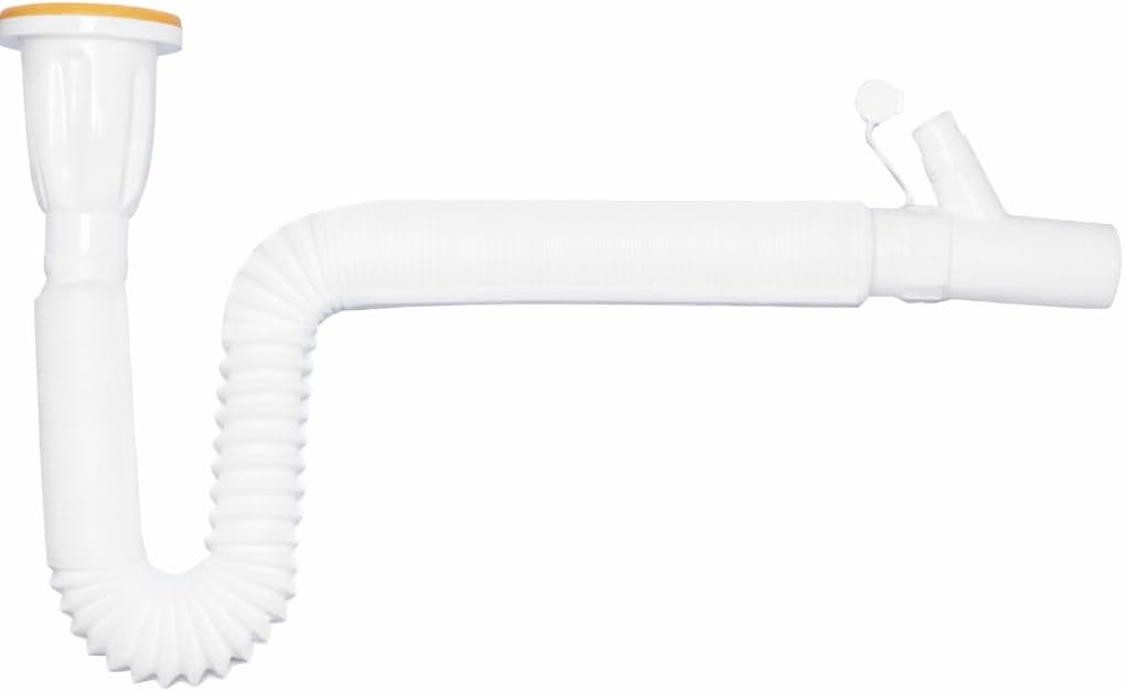 Alternative view of 138 cm Uzun Körüklü Lavabo Sifonu, Esnek Gider Borusu, Çamaşır ve Bulaşık Makinesi Tahliye Bağlantılı, Kolay Montajlı Dayanıklı Plastik Lavabo Gider Hortumu
