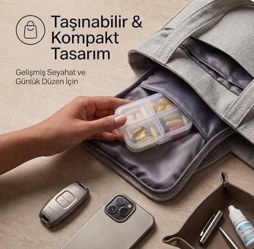 Alternative view of 10 Bölmeli Şeffaf İlaç Kutusu - Günlük Hap ve Vitamin Düzenleyici, Kapaklı Taşınabilir Seyahat Tipi Organizer, Çok Amaçlı Saklama Kutusu