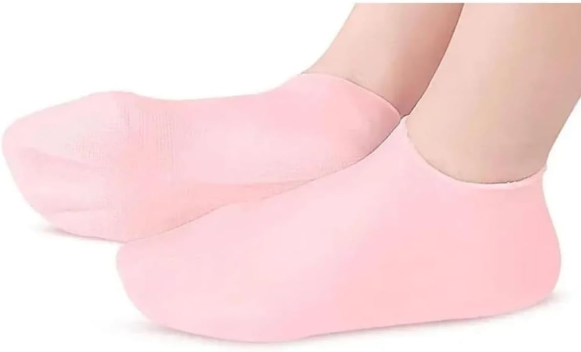 Nemlendirici Jel Topuk Çorabı - Çatlak Topuk Giderici ve Yumuşatıcı Spa Çorabı - Gece Bakımı İçin Açık Parmaklı Jel Çorap-Krem Sonrası Koruma