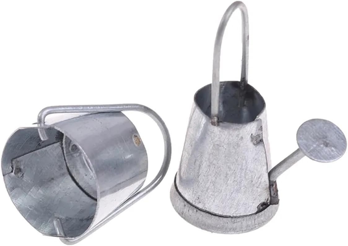 Exe 2 adet/takım 1:12 minyatür Metal su kovası Çiçek Sulama Vazosu Gumus