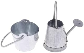 Alternative view of Exe 2 adet/takım 1:12 minyatür Metal su kovası Çiçek Sulama Vazosu Gumus