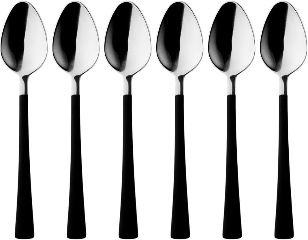 Alternative view of 6 Parça Çay Kaşığı Seti, Paslanmaz Çelik, Gümüş Siyah, 11 cm