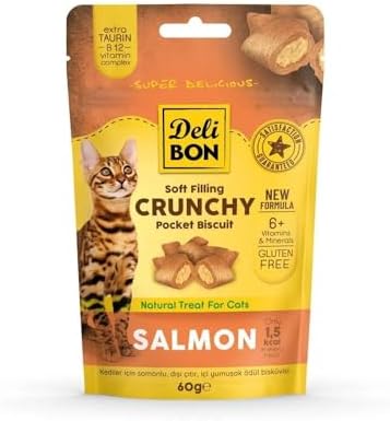Delibon Cruncy İçi Dolgulu Kedi Ödül Bisküvisi 60 Gr Karışık 4'lü Paket