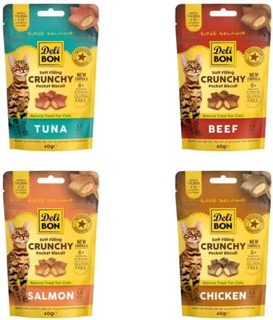 Alternative view of Delibon Cruncy İçi Dolgulu Kedi Ödül Bisküvisi 60 Gr Karışık 4'lü Paket